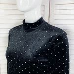 H&M ‎ Velvet Studded Mock Neck Sheath Dress Black Small Long Sleeve Photo 6