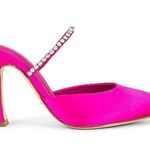 Raye Jinxx Crystal High Heels in Pink 5.5 with Box Womens Satin Mules Photo 0
