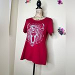 Cheekys Western Skull Feathers & Flowers Maroon Red Short Sleeve T Shirt Size M Size M Photo 3
