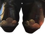 Zodiac 80’s Vintage Black Leather/Suede Silver Heel & Toe Western Boots Sz 10 🦄 Photo 4