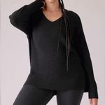 Athleta  Hanover Refined V-Neck Sweater in Black Merino Wool size medium Photo 0