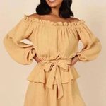 Petal and Pup Women's Beige Callie Off Shoulder Mini Dress Size M Medium NWT Photo 0