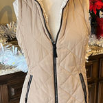 Free Country Puffer Vest Tan Reversible Frosted Sherpa Zip Ski Jacket Womens S  Photo 0