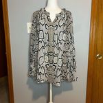 CAbi snakeskin animal print blouse size M Photo 3