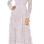 Mac Duggal Beaded Lace Long Sleeve Wrap Over Gown Lavender 93679 Photo 0