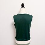 Lovers Of Hyoumanity Green Ivory Hustle Print Workout Boxy Muscle Tank Top Small Photo 2