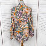 Tyler‎ Boe Maggie Paisley Print Silk Blouse Orange Multi Small Photo 4