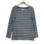 Lou & grey Womens S Grey Striped Long Sleeve Top Photo 0