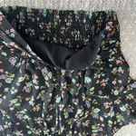 ZARA  Black Floral Sheer Blouse Metallic Cropped Size M Photo 10