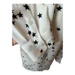 Equipment  Shirt Women Small White Black Star Silk Slim Signature Button Down Photo 6