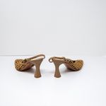 L'idea By Lori Eli Woven Crochet Genuine Leather Pointed Toe Slingback Heels 7 Photo 2