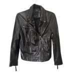 joe's jeans JOE'S‎ COLLECTION Floral Printed Leather Jacket Black Small Photo 2