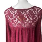 American Eagle NWT, Outfitters Textured Burgundy Tunic Sweater, Back Lace, Sz M Photo 9