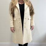Vintage Retro 1960’s Union Made Long Tweed Jacket Overcoat Sz L Cream Size L Photo 2