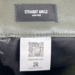 EXPRESS NEW Straight Ankle High Rise Faux Leather Pants Olive Green Size 2 Photo 6