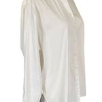Lafayette 148 New York women's size P cream button down collared blouse sequin Photo 1