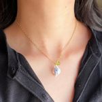 Handmade porcelain tea pot & leaf unique fun fairy antique style necklace🫖🍃🌀 Photo 7