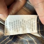 Princess Polly  Oversized Plaid Button Down Shirt Beige Navy Flannel Shacket Sz 0 Photo 7