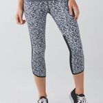 Lululemon Pace Pusher High Rise Crop Leggings Black Animal Print Reflective 8 Photo 0