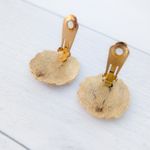 Vintage Clip On Earrings Large Sunflower Earrings Statement Flower Gold Photo 4