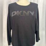 DKNY  Plus Size Dolman Sleeve Sequin Logo Sweater (856) Photo 1