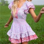 Love Shack Fancy  Stanton Mini Dress in Patchwork Floral Print size XS Photo 0