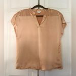 Nicole Miller New York Gold Champagne Satin Blouse Boxy Fit Size Medium Photo 1