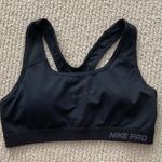 Nike Pro Dri-FIT Swoosh Medium Support Padded Sports Bra Black Small Like New Photo 0