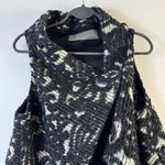 ZARA  Black White Charcoal Textured Open Front Vest Small Made in Spain Woolly Photo 2