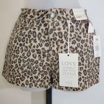 Ymi  Jeans High Rise Shorts Tan Leopard Size 3 / 26 Photo 0