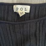 POL NWOT Ribbed Knot Cutout Cropped Long Sleeve Black Sweater size Medium Photo 2