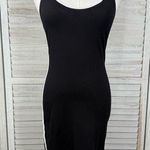 Bozzolo Scoop Tank Mini Dress with Side Stripes Black/White-Large Photo 0