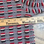 VTG Gino Paoli Italy 100% Wool Turtleneck Sweater Textured Red White Black Check Gray Size L Photo 7