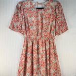 Lush Clothing Lush Coral Floral Open Back Dress Women’s Size Medium Coquette Western Prairie Photo 2