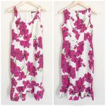Trina Turk Floral Print Midi Dress Sheath Sleeveless Purple White Size 2 New Photo 2
