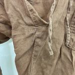 Lands' End NWOT Lands’ End women’s brown elastic waist pull on relaxed linen pants pockets Photo 2