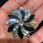 Alpaca Silver Mother of Pearl Inlay Star Brooch Photo 2