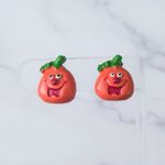 Vintage Clip On Earrings Cartoon Tomato? Earrings Photo 0