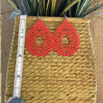 New Red orange earrings drop dangle geometric earrings lightweight summer bright Photo 1