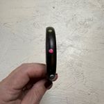 Wooden Polka Dot Bangle Bracelet Colorful Boho Accessory Brown Photo 2