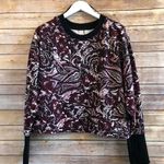 Joie  Caleigh Abstract Floral Cropped Sweatshirt Size Large NWOT Photo 0