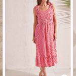 TRIBAL Poppy Red Sleeveless Tie Strap Midi Dress‎ size Medium Pink Photo 1