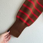 Free People Easy Street Brown and Red Striped Cropped Rib Knit Sweater size XS Photo 5