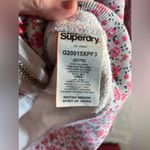 Hoodie, Super Dry Orange Label, tiny floral, pinks, grey-Small, bougie brand Photo 3