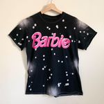 Barbie Black Pink Printed Acid Dyed Crewneck Short Sleeve Tee Shirt Medium Photo 0