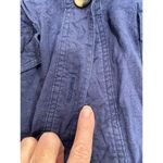 Draper James  RSVP Linen Utility Jacket Chore Coat Size  Medium Navy Blue Pockets Photo 10