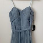 Adrianna Papell  Strapless Tulle Convertible Gown in Slate Size: 8 Photo 3