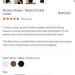 Vitamin A  Riviera Cover Up  Dress - Black Crinkle Linen Side Tie Photo 3