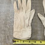 Christian Dior Rare 60s Vintage  Leather Gloves Silk Lined Sz Small Ivory Cream Photo 8