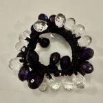 Chunky Crystal Rhinestone Black/clear Cluster Stretch hair tie Black Photo 1